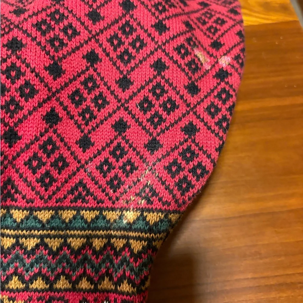 Dale of Norway Red Fair Isle Nordic Cotton Cardigan Sweater w/ zipper- M - Picture 5 of 7